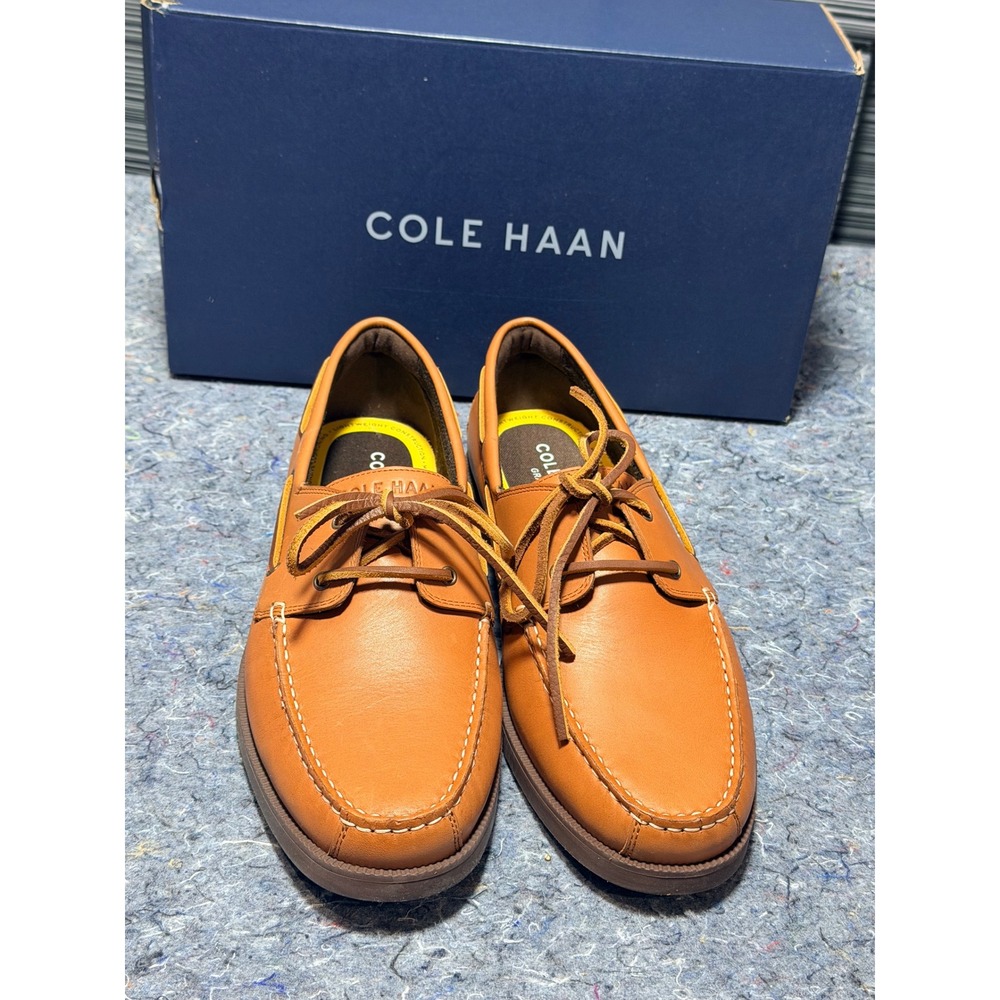 Cole Haan Mens Cognac‎ Leather G+ Bowside Boat Shoes Size 10M NEW Fast Shipping!